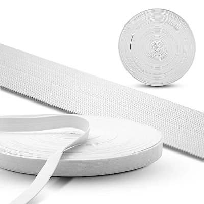 Abbildung von DOJA Barcelona elastisches Nahband 50m 20mm Weiß Gummibander rolle zum Nähen Dehnbares aus Polyester und Gummi Nahen Elastische Bänder nahtband