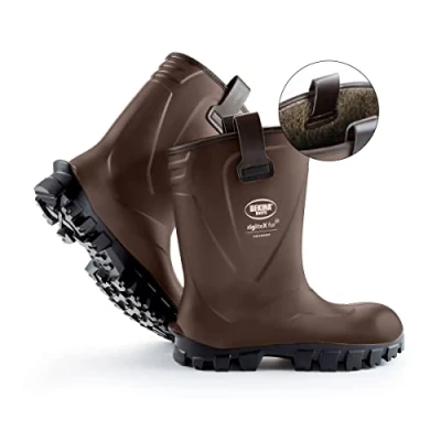 Abbildung von Bekina Riglite X Winterstiefel für Herren und Damen gefüttert wasserdicht mit Stahlkappe Stahlsohle, rutschfest, leichte Arbeitsstiefel Landwirtschaft Industrie, braun, EU 48