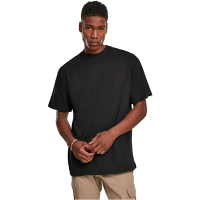 Abbildung von Build Your Brand Mens BY122 Premium Combed Jersey Loose T Shirt, Black, L