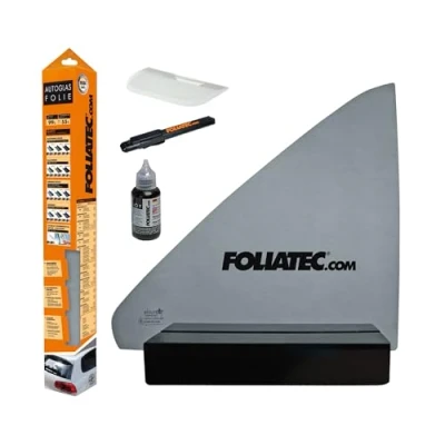 Abbildung von FOLIATEC Scheibentönungsfolie Tönungsfolie für Autoscheiben, BLACKNIGHT Light, 51x400cm + 76x152cm, mit ABG, 65% Verdunkelung