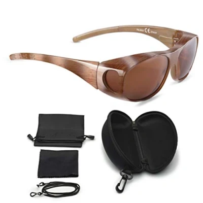 Abbildung von FALINGO Sonnenüberbrille Überzieh Sonnenbrille FLEXI EDITION polarisiert UV 400 (Silbergrau, Grau)