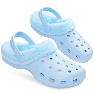 Abbildung von CityComfort Damen Hausschuhe Fleece Gefüttert, Clogs Geschenke für Frauen (Baby Blau, 37 EU)