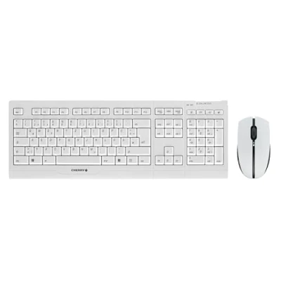 Abbildung von CHERRY B.UNLIMITED 3.0, Kabelloses Tastatur und Maus Set, Deutsches Layout (QWERTZ), 2,4 GHz Funk, Dauerhaft Abriebfeste Tasten, Wiederaufladbar, Weiß Grau