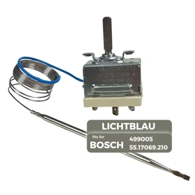 Abbildung von Lichtblau Thermostat Original EGO 55.17069.210 I Backofen Ersatzteil passend für Bosch, Siemens, Neff und Constructa 499005 Temperaturregler bis 310C Kapillarrohr 1100 mm