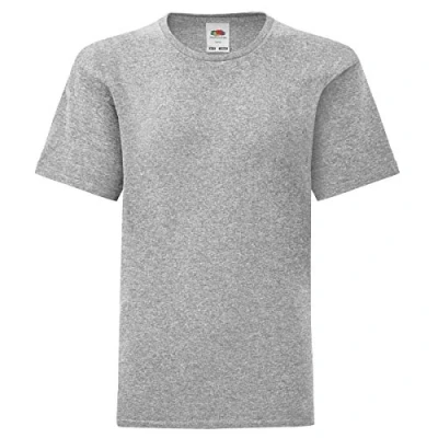 Abbildung von Fruit of the Loom Kids Iconic T Shirt Größe 104 164 (1er/5er Pack), Farbe:Graumeliert, Größe:128
