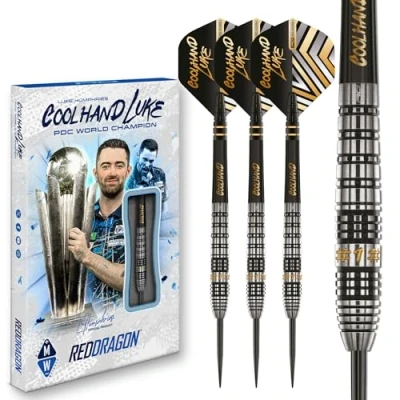 Abbildung von RED DRAGON Darts Professioneller Spieler Luke Humphries Coolhand Prestige 23g 90% Wolfram Stahlspitze Dart Set mit Flüge und Dartschäfte