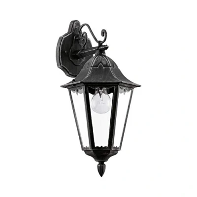 Abbildung von Eglo 93456 Aussenleuchte NAVEDO schwarz, silber patina, E27 max. 1X40W