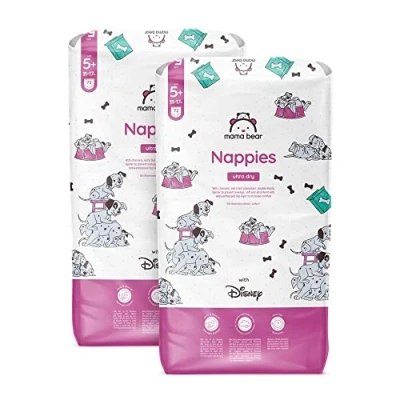 Abbildung von Amazon Marke: Mama Bear Disney Ultra Dry Windeln Größe 5+ (11 17 kg) MONATSBOX, Weiß, 144 Stück (2 Packungen mit 72)