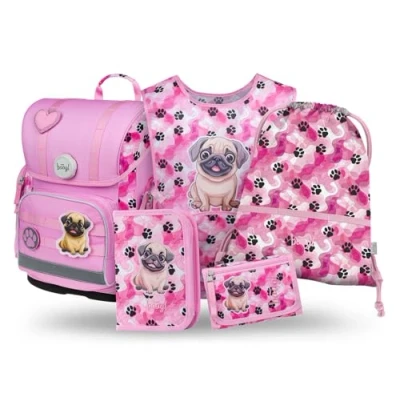 Abbildung von Baagl ERGO PFÖTCHEN Set Schulranzen für Kinder, Größe: One Size, Rosa