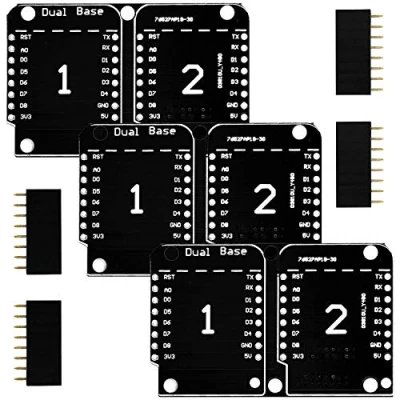 Abbildung von AZDelivery 3X Dual Base Shield PCB Board kompatibel mit D1 Mini NodeMCU ESP8266 inklusive E Book!