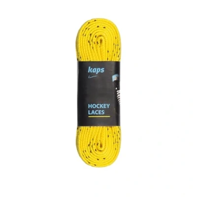 Abbildung von Kaps Wasserfeste Schnürsenkel aus Polyester Für Schlittschuhe Extrem Reißfest (190 daN), Wasserfest Eishockey (Gelb Schwarz 305 cm)