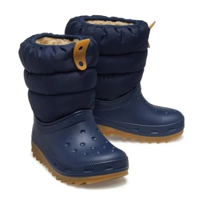 Abbildung von Crocs Unisex Kinder Classic Neo Puff Boot K Stiefel, Navy/Gum, 30/31 EU