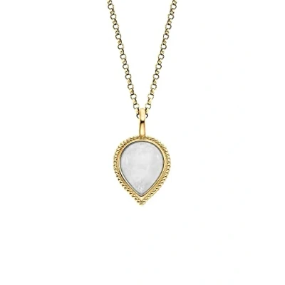 Abbildung von Engelsrufer Halskette mit Anhänger aus Sterlingsilber und Mondstein in der Farbe Gold, Länge: 42cm +4cm +4cm, ERN PUREDROP MO G
