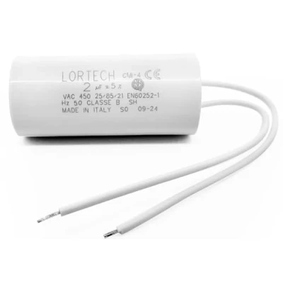 Abbildung von AnlaufKondensator MotorKondensator 2µF 450V 25x55mm Kabel