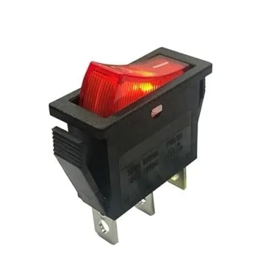 Abbildung von 12V 16A 3 Pin Kippschalter Auto KFZ Wippschalter Rot Beleuchtet EIN/AUS, Mit Schnapsrahmenbefestigung Rahmenmaße: 32 x 14 mm
