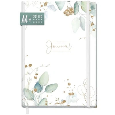 Abbildung von Bullet Journal dotted A4+ mit Gummiband [Blattgold] 156 Seiten Notizbuch gepunktet, Skizzenbuch, Tagebuch von Trendstuff by Häfft nachhaltig &amp; klimafreundlich