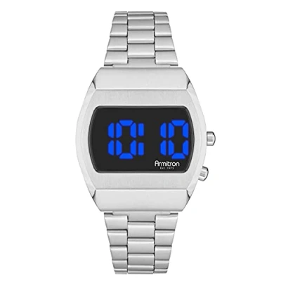Abbildung von Armitron Sport Herren Armbanduhr, Quarz, Sportuhr, mit Edelstahlband, silberfarben, 14 (Modell: 40/8475BGSV)