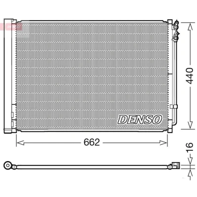 Abbildung von DENSO DCN05032 Klimakondensator mit Trockner 622x459.7x16 R 134a 622 BMW: 5 Saloon, Touring, 6 Coupe