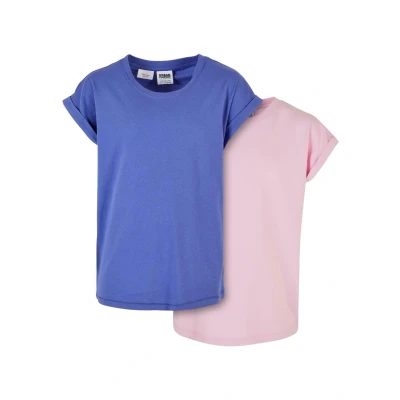 Abbildung von Urban Classics Organic Extended Shoulder 2PACK Tshirt basic für Kinder, Größe: 146/152, Purpleday girlypink