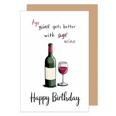 Abbildung von Edition Seidel Premium Geburtstagskarte mit Umschlag. Glückwunschkarte Grußkarte Karte Geburtstag Happy Birthday Mann Frau Wein lustig (G3670 SW024)