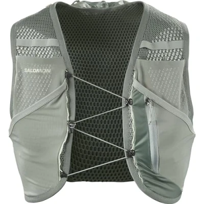 Abbildung von Salomon Active Skin 8 No Flasks Unisex Hydrationsweste Trail running Wandern MTB, Kompatibel mit weichen Trinkflaschen (nicht enthalten), Einfache Flüssigkeitszufuhr, Präzise Passform, Grün, XL