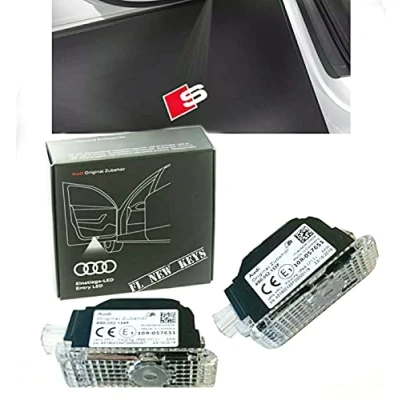 Abbildung von Audi 4G0052133J Einstiegsleuchten LED Projektor S Logo Raute Einstiegsbeleuchtung Projektion, rot/weiß