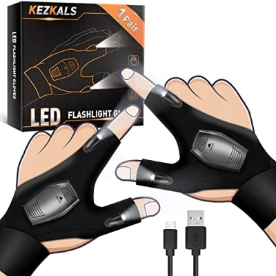 Abbildung von KEZKALS Geschenke für Männer, Ostergeschenke Männer Erwachsene, Angelzubehör LED Angeln Handschuhe, Männergeschenke Geburtstagsgeschenk Handschuhe mit Licht, Vatertagsgeschenk Papa