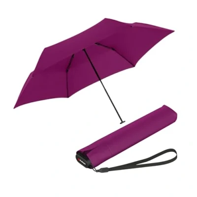 Abbildung von Knirps Taschenschirm Ultra US.050 Slim Manual leicht und flach Sturmfest Windproof 21 cm Berry
