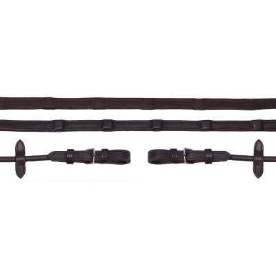Abbildung von Schockemöhle Zügel Durasoft Rolled Grip Dunkelbraun/Silber
