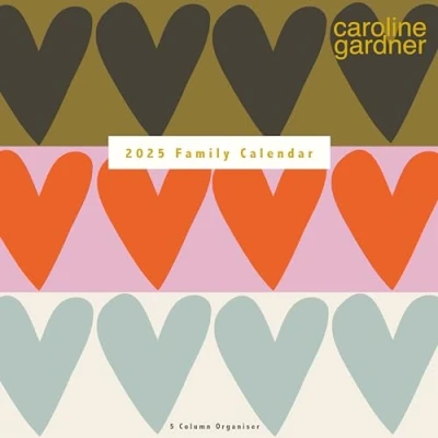 Abbildung von Caroline Gardner Familienkalender 2025, Herz und gemischte Drucke, quadratisch