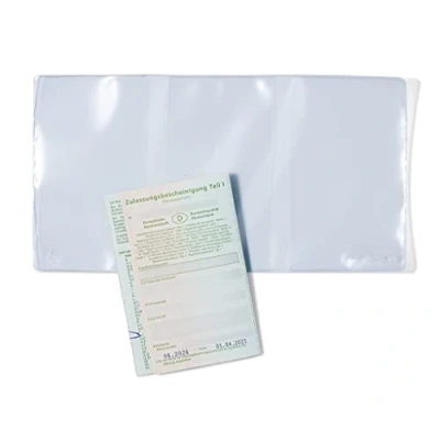 Abbildung von HERMA 1337 Ausweishülle für 3 Karten transparent, 10 Stück, fach Ausweishalter zum Schutz Kfz Scheine &amp; EU Führerscheine, Plastik Kartenhüllen Schutzhüllen Set, durchsichtig