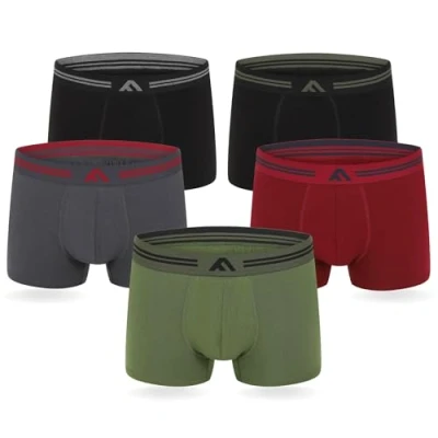 Abbildung von FM London 5PACK Bamboo Super SOFT Boxer Shorts Panties, Herren, Größe: XL, Dark assorted
