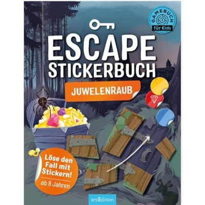 Abbildung von Escape Stickerbuch Juwelenraub: Löse den Fall mit Stickern! Ein Heft Stickern für Kinder ab 8 Jahren