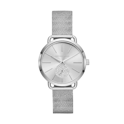 Abbildung von Michael Kors Portia Uhr silvercoloured, Damen, Größe: One Size, Silver coloured