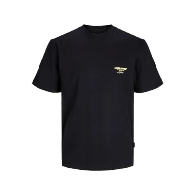 Abbildung von JACK &amp; JONES Herren Jorbora Branding Tee Ss Crew Neck Blk T Shirt, Schwarz, L