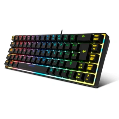 Abbildung von KROM Kalista Gaming Membrantastatur RGB Rainbow, 62% Formfaktor, Modus, N 19 Anti Ghosting, Windows Mac, Englisches Layout, Schwarz