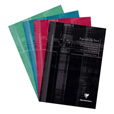 Abbildung von Clairefontaine 9069C Klassenheft für Lehrer die Notenübersicht der Schüler, DIN A4 21x29,7 cm, 72 Blatt 90g, 6 Spalten (48 Zeilen/Woche), 42 Wochen, farbig sortiert, 1 Stück