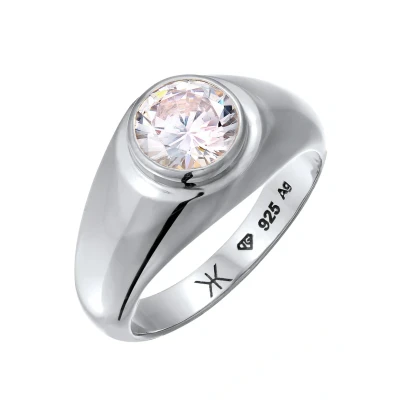 Abbildung von Kuzzoi Sparkling Basic Ring, Herren, Größe: 62, Silberfarben