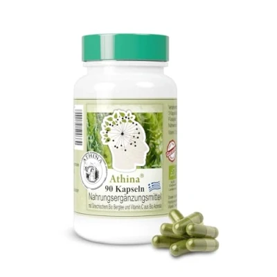 Abbildung von Athina® Griechische Eisenkraut Bergtee Kapseln BIO DE ÖKO 006 90 Stück I Griechisches Eisenkraut, griechischer Vegan Premium Qualität Führender Hersteller