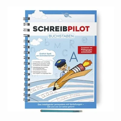 Abbildung von Schreibathlet SCHREIBPILOT learn to write booklet for ABC pupils with pre stamped letters Learning system developed by teachers, professors and