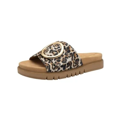 Abbildung von Tamaris Comfort Damen Pantoletten aus Leder Elegant, Mehrfarbig (Leopard), 36 EU