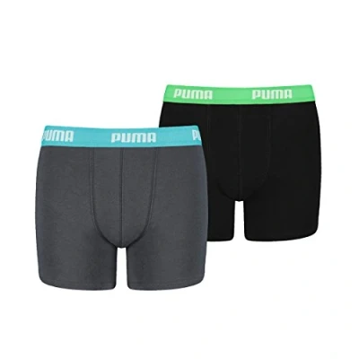 Abbildung von Puma BOYS Basic 2 PACK Panties für Kinder, Größe: 128, India ink/turquoise