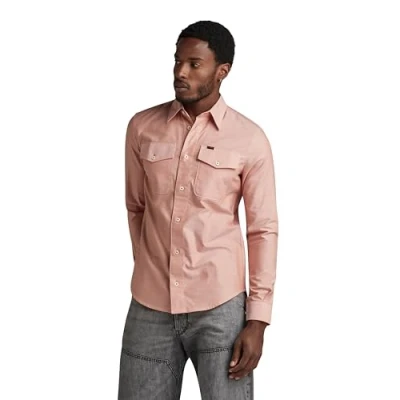 Abbildung von G Star Hemd, Herren, Größe: Small, Burned orange white oxford