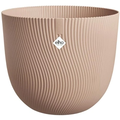 Abbildung von elho Sereh Rund 30 Blumentopf für Innen und Außen 100% Recyceltem Plastik Ø 29.5 x H 25.3 cm Braun/Kühler Ton