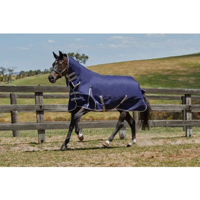Abbildung von Weatherbeeta Lite Turnout Rug Plus Combo Neck Comfitec Essential 50g Navy/Silver/Red