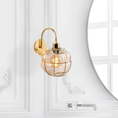 Abbildung von Wandleuchte Aliquis Globus 23 x 27 30 cm Metall, goldfarben Menzzo