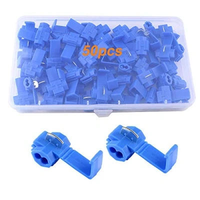 Abbildung von QitinDasen 50Pcs Blau Abzweigverbinder, Stromdiebe Schnellverbinder, Kabelabzweiger Quickverbinder, Draht Kabelstecker Schloss Terminal