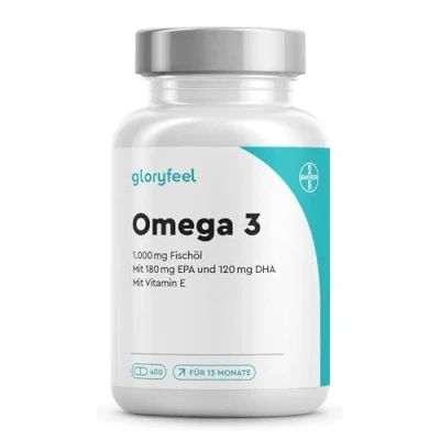Abbildung von Omega 3 400 Kapseln (+1 Jahr) 1.000 mg Fischöl pro Kapsel Essentielle Fettsäuren mit EPA &amp; DHA Nachhaltiger Fischfang, Laborgeprüft, ohne Zusätze in Deutschland hergestellt
