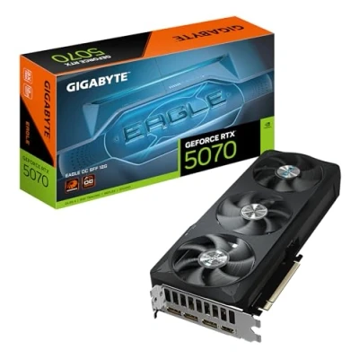 Abbildung von Gigabyte GeForce RTX 5070 Eagle OC SFF 12G Grafikkarte 12GB GDDR7, 192 Bit, PCI E 5.0, 2587 MHz Core Clock, 3 x DP 2.1a, 1 HDMI 2.1b, NVIDIA DLSS 4, GV N5070GAMING 12GD