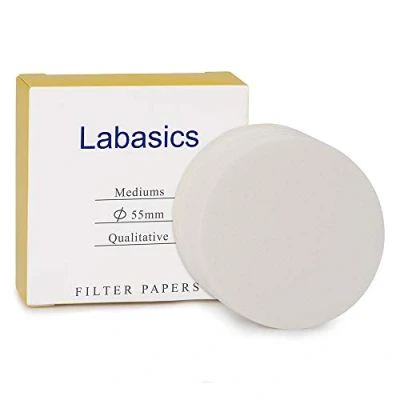 Abbildung von Labasics Qualitatives Filterpapier Rund, Cellulose mit 55mm Durchmesser und Einer Filtrationsgeschwindigkeit von 20 Mikron, Packung 100 Stück